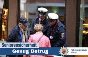 Polizeipräsidium Mainz: POL-PPMZ: Versuchter Trickbetrug bei einer 89-Jährigen