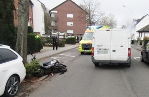 Polizei Mettmann: POL-ME: Rollerfahrer bei Unfall schwer verletzt - Hilden - 1912123