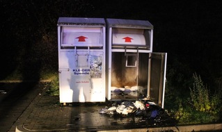 Kreispolizeibehörde Olpe: POL-OE: Altkleidercontainer ausgebrannt