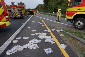 FW Ratingen: schwerer Verkehrsunfall auf der A 44 - schwerverletzte Person von Ersthelfern aus dem Fahrzeuge gerettet (bebildert)