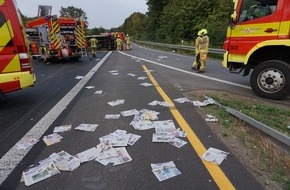 Feuerwehr Ratingen: FW Ratingen: schwerer Verkehrsunfall auf der A 44 - schwerverletzte Person von Ersthelfern aus dem Fahrzeuge gerettet (bebildert)