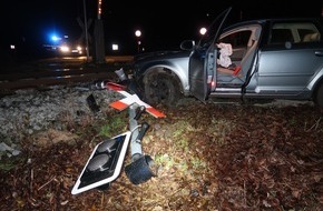 Polizeiinspektion Delmenhorst / Oldenburg - Land / Wesermarsch: POL-DEL: Landkreis Oldenburg: Verkehrsunfall mit hohem Sachschaden in Großenkneten +++ Bahnverkehr beeinträchtigt