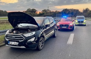Freiwillige Feuerwehr Alpen: FW Alpen: Gemeldeter Pkw-Brand auf der Autobahn 57