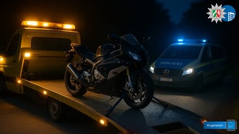 Polizeipräsidium Oberhausen: POL-OB: Verbotenes Kraftfahrzeugrennen: Motorrad sichergestellt, Ermittlungen eingeleitet