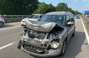 Verkehrsdirektion Mainz: POL-VDMZ: Auffahrunfall auf der BAB63 mit einer verletzten Person