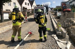 Feuerwehr Altenbeken: FW-PB: Gasaustritt nach Bauarbeiten am Ossensteg in Altenbeken