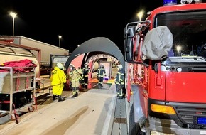 Freiwillige Feuerwehr Lehrte: FW Lehrte: Erneuter Gefahrguteinsatz beim MegaHub Lehrte