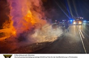 Feuerwehr München: FW-M: Fahrzeug brennt auf Autobahn (A95 Richtung Garmisch)