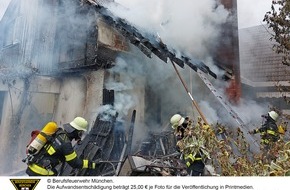 Feuerwehr München: FW-M: Hoher Schaden nach Brand (Nymphenburg)
