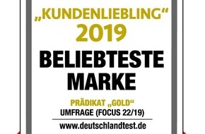 Mestemacher GmbH: Mestemacher mit dem Deutschlandtest-Siegel "Kundenliebling 2019" ausgezeichnet