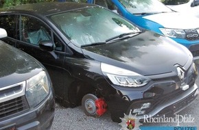 Polizeipräsidium Westpfalz: POL-PPWP: Autos aufgebockt und Reifen geklaut