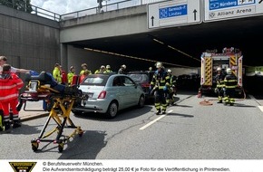 Feuerwehr München: FW-M: Mehrere Verkehrsunfälle fordern die Feuerwehr (Stadtgebiet)