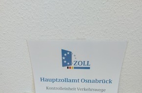 Hauptzollamt Osnabrück: HZA-OS: Mit Koks auf Reisen; Osnabrücker Zoll schnappt Drogenschmuggler
