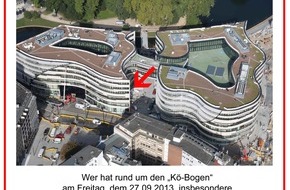 Polizei Düsseldorf: POL-D: Brandstiftung "Kö-Bogen" - Plakat zum heutigen Pressetermin