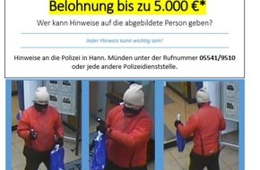 Polizeiinspektion Göttingen: POL-GÖ: (17/2020) Landwehrhagener Banküberfall im Februar 2019 am Mittwochabend Studiofall bei "Aktenzeichen XY ungelöst"