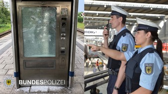 Bundespolizeidirektion München: Bundespolizeidirektion München: Snackautoamt am Bahnsteig beschädigt - Sechs Tatverdächtige in Aubing aufgegriffen