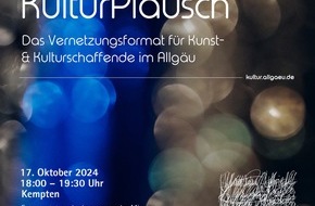 Allgäu GmbH: Neues Format: Allgäuer KulturPlausch: Vernetzung und Inspiration für Kunst- und Kulturschaffende