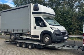 Polizei Mönchengladbach: POL-MG: Lkw auf Anhänger: Verkehrsdienst unterbindet gefährliche Fahrt