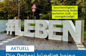 Polizei Mettmann: POL-ME: Die Polizei kündigt keine Geschwindigkeitskontrollen mehr an - Kreis Mettmann - 2402001