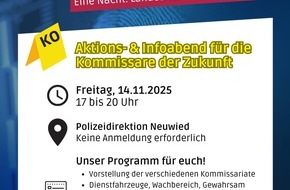 Polizeidirektion Neuwied/Rhein: POL-PDNR: Crime Night - Aktions- und Infoabend für die Kommissare der Zukunft