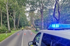 Polizeiinspektion Stralsund: POL-HST: Sturmbedingte Einsätze im Landkreis Vorpommern-Rügen