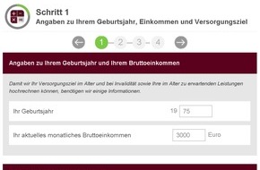 GDV - Gesamtverband der Deutschen Versicherungswirtschaft e.V.: Wie viel Geld im Alter fehlt / Versicherungsverband präsentiert neuen Rentenrechner (FOTO)