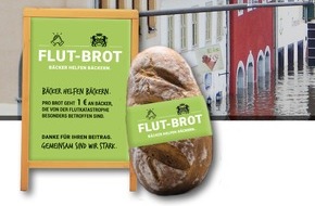Zentralverband des Deutschen Bäckerhandwerks e.V.: Mit dem „Flut-Brot“ können Kunden für die Aktion „Bäcker helfen Bäckern“ spenden