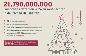 LichtBlick SE: Über 21 Milliarden Lämpchen: Heimische Weihnachtsbeleuchtung bleibt auf Rekordniveau