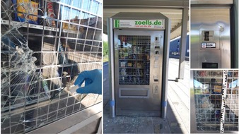 Bundespolizeidirektion München: Bundespolizeidirektion München: Snackautomat beschädigt: Glasfront zerstört - keine Beute