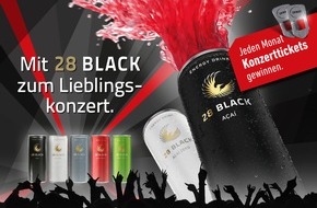 28 BLACK: Mit 28 BLACK zum Lieblingskonzert / Der Energy Drink startet mit ganzjährigem Gewinnspiel ins neue Jahr (FOTO)