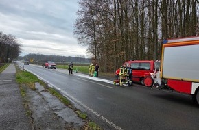 Feuerwehr Datteln: FW Datteln: Kraftstoffspur führt durch das gesamte Staftgebiet