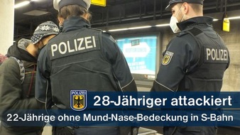 Bundespolizeidirektion München: Bundespolizeidirektion München: Streit wegen fehlender Maske in der S-Bahn / 28-Jähriger tätlich angegriffen
