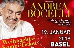 Global Event & Entertainment GmbH: ANDREA BOCELLI 19.1.2019 in BASEL - WEIHNACHTSAKTION - BILD