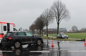 Kreispolizeibehörde Viersen: POL-VIE: Tönisvorst-St. Tönis: Ampel außer Betrieb - vier Verletzte bei Verkehrsunfall