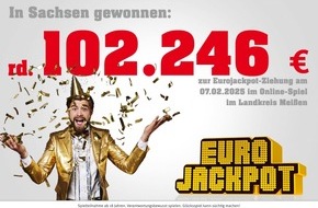 Sächsische Lotto-GmbH: Eurojackpot-Tipper aus dem Landkreis Meißen gewinnt 102.246 Euro