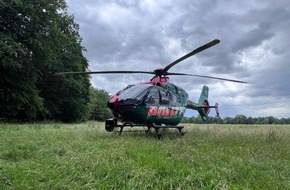 Polizeipräsidium Neubrandenburg: POL-NB: Umfangreiche Vermisstensuche in Steinfurth (LK V-G) mit glücklichem Ende-Polizeihubschrauber findet 84-jährigen Mann