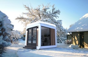 Office Cube BV: Office Cubes für die Winterzeit / Designer-Bürowürfel für Outdoor, die dank Heizung auch im Winter komfortables Arbeiten erlauben