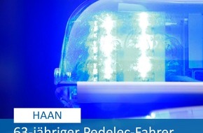 Polizei Mettmann: POL-ME: Alleinunfall mit dem Pedelec - 63-jähriger musste mit dem Rettungshubschrauber abtransportiert werden - Haan - 2305062