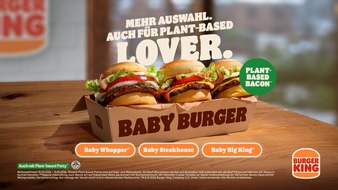 BURGER KING Deutschland GmbH: Burger King&reg; bringt Plant-based Bacon nach Deutschland: Jetzt Baby Burger auch ohne Fleisch / Plant-based Bacon feiert Premiere auf Baby Steakhouse Burger