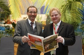 Tropical Islands Holding GmbH: Tropische Schlagzeilen von der ITB: Brandenburgs Ministerpräsident Matthias Platzeck besucht den Tropical Islands Stand