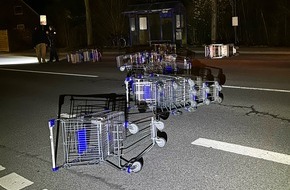 Polizei Steinfurt: POL-ST: Horstmar, Auto f&auml;hrt in mehrere Einkaufswagen