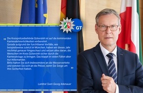 Polizei Gütersloh: POL-GT: Deutliche Hinweise der Polizei zu den Karnevalstagen im Kreis Gütersloh