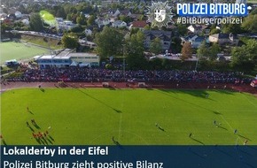 Polizeidirektion Wittlich: POL-PDWIL: Polizei Bitburg zieht positive Bilanz zum Lokalderby FC Bitburg gegen Eintracht Trier