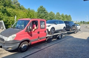 Autobahnpolizeiinspektion: API-TH: Massiv überladener Autotransporter auf der A 4 bei Gera aus dem Verkehr gezogen!