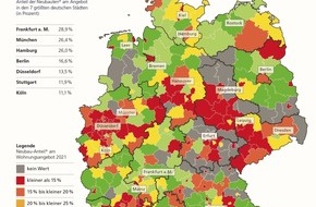 Postbank: POSTBANK WOHNATLAS 2022 - Neu oder gebraucht? Was bietet der regionale Immobilienmarkt?