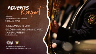 Polizeipräsidium Westpfalz: POL-PPWP: Adventskonzert 2025 - Termin vormerken