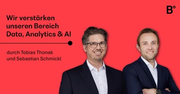 BearingPoint GmbH: BearingPoint baut internationales Data, Analytics & AI Team mit dem Partner Tobias Thonak und dem Director Sebastian Schmickl weiter aus