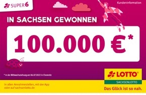 Sächsische Lotto-GmbH: Chemnitzer startet mit 100.000 Euro in den Juli