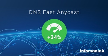 Infomaniak: Infomaniak: DNS Fast Anycast accélère l'accès aux sites Internet et renforce la sécurité / Un réseau mondial de serveurs DNS offrant une vitesse de chargement de 34% plus rapide aux sites Internet