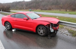 Polizeidirektion Kaiserslautern: POL-PDKL: A62/Kusel, Zu schnell auf nasser Fahrbahn
